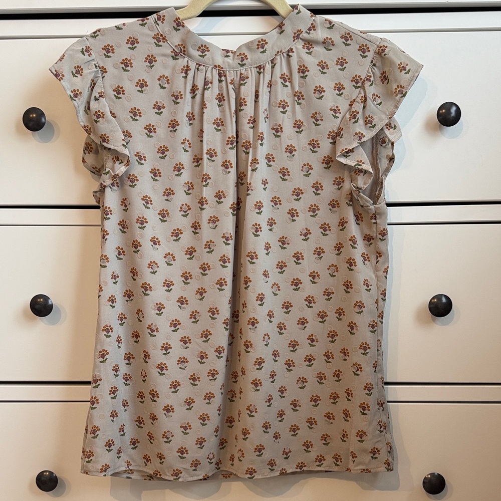 Floral Ruffle Sleeve Top